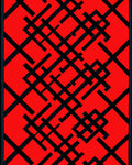 Crimson geometric interconnecting lines Rug