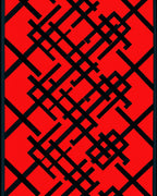 Crimson geometric interconnecting lines Rug