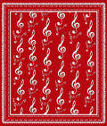 Crimson Treble Clef Notes Rug