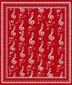 Crimson Treble Clef Notes Rug