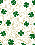 Green Clover Vine and Dot Art Rug