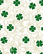 Green Clover Vine and Dot Art Rug