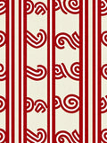 Red Cream Stripe Swirl Rug