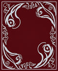 Crimson Silver Swirl Floral Border Rug