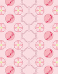Pink Floral Round Motif Fabric Rug