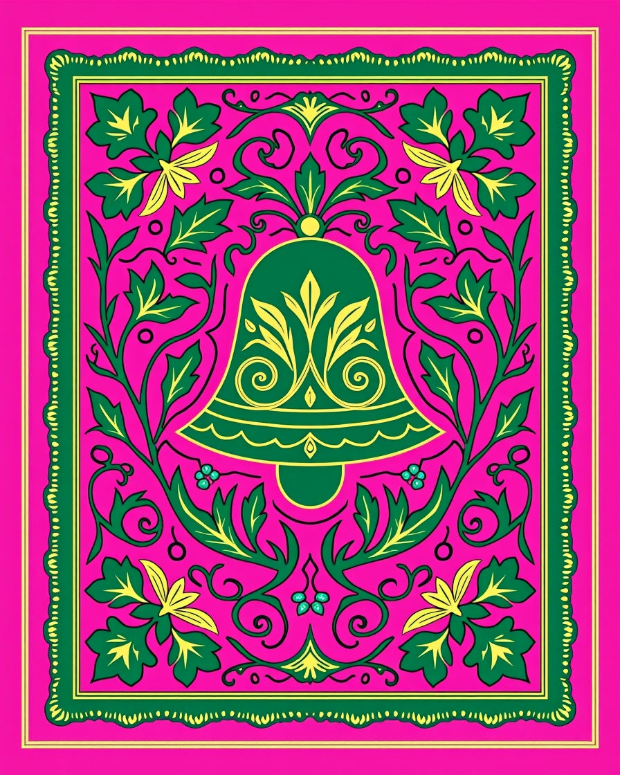 Vibrant Pink Bell Floral Garden Rug