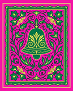 Vibrant Pink Bell Floral Garden Rug