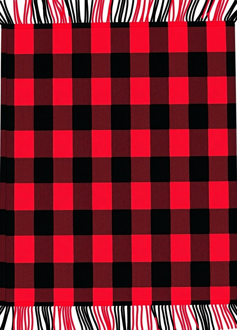 Rustic Red and Black Buffalo Check Rug