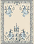 Pale Blue Gothic Castle Swirls Rug