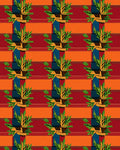 Vibrant Tropical Plant Horizontal Stripe Rug