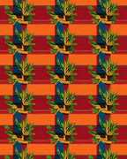 Vibrant Tropical Plant Horizontal Stripe Rug
