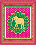 Golden Elephant Starburst Mandala Pink Rug