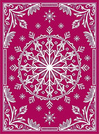 Crimson White Snowflake Medallion Focal Rug