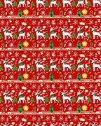 Red White Green Woodland Holiday Repeat Rug