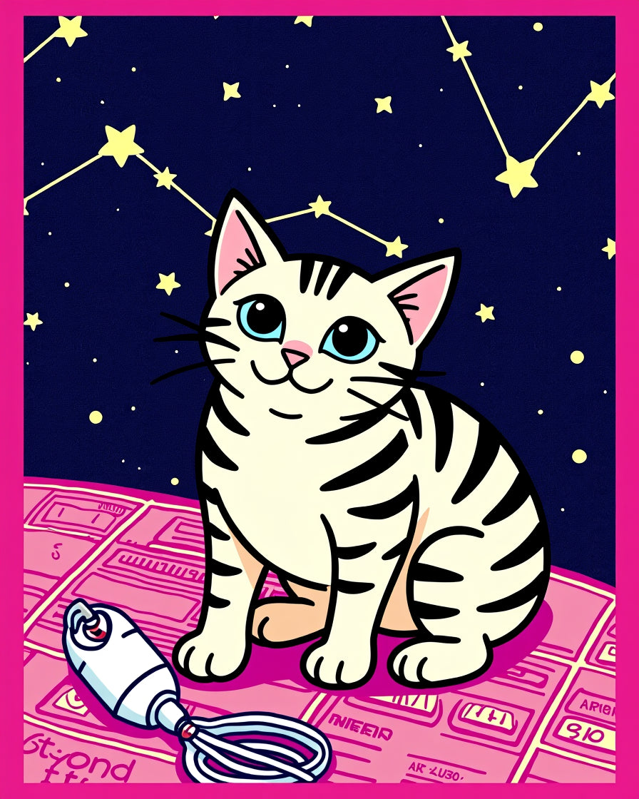 Whimsical Cat Constellation Night Rug