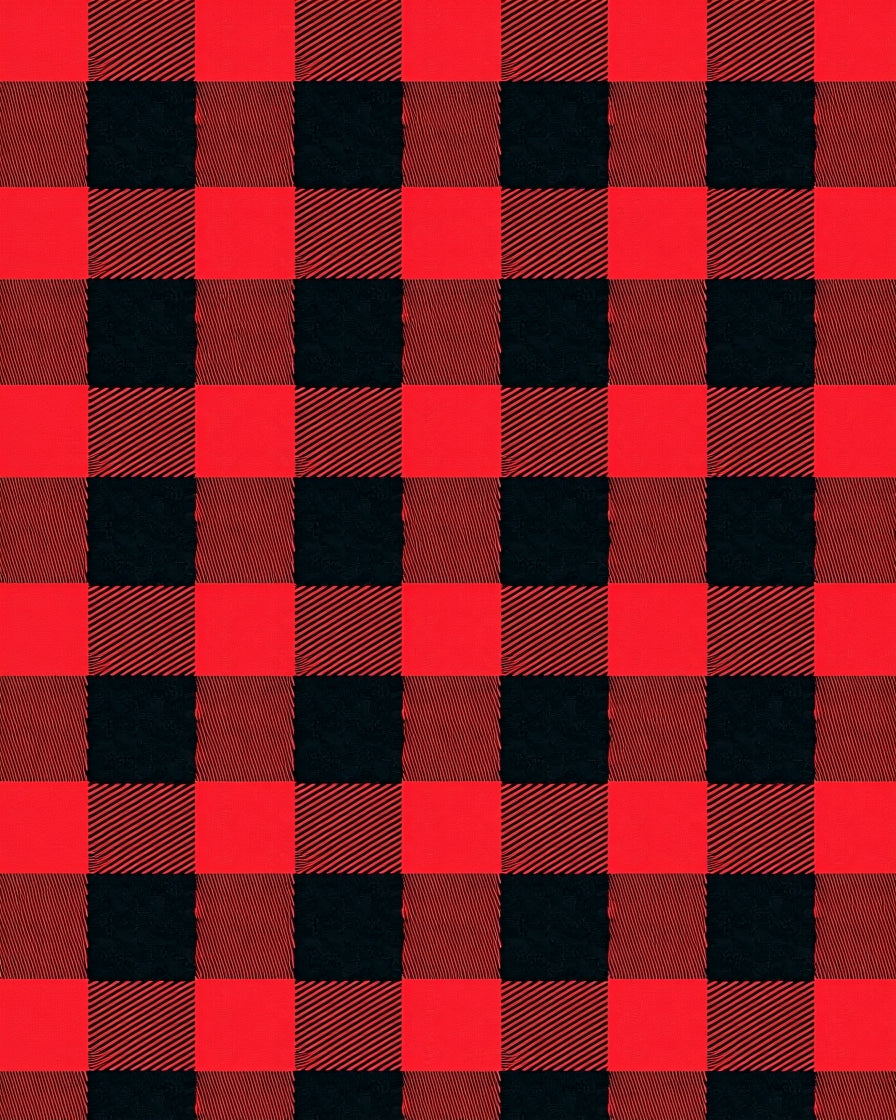 Bold Red Black Checkered Plaid Rug