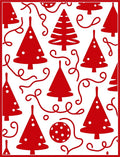 Crimson Christmas Tree Garland Rug