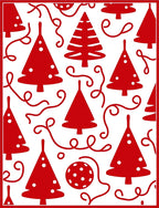 Crimson Christmas Tree Garland Rug