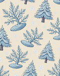 Winter Trees Snowflakes Neutral Tone Rug