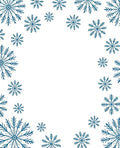 Deep Blue Snowflake Frame Rug