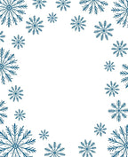 Deep Blue Snowflake Frame Rug