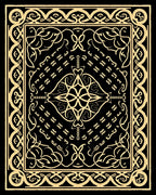Black Golden Celtic Knot Rug