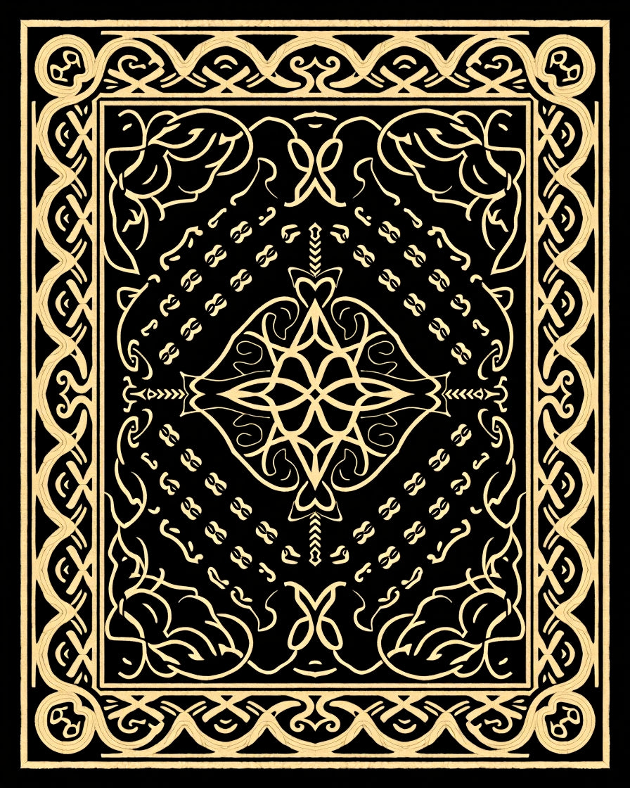 Black Golden Celtic Knot Rug