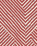 Red Cream Snowflake Chevron Stripes Rug