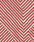 Red Cream Snowflake Chevron Stripes Rug