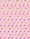 Pink Yellow Floral Abstract Round Rug