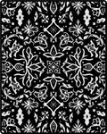 Black White Floral Art Nouveau Rug