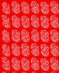 Crimson white swirling flame medallion Rug