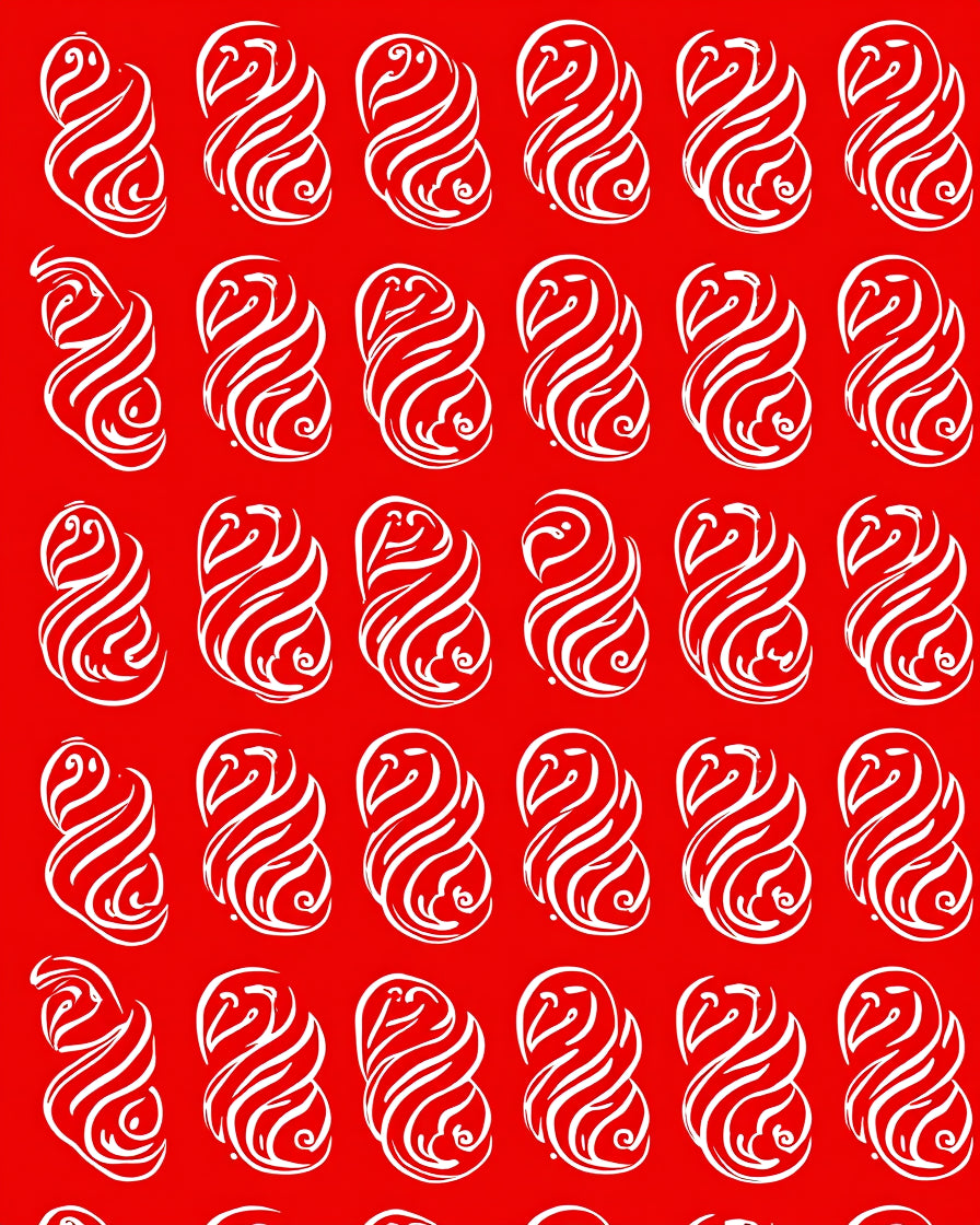 Crimson white swirling flame medallion Rug