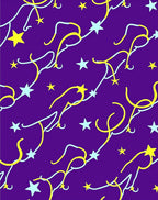 Cosmic Yellow and Blue Starry Swirl Rug