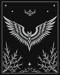 Majestic White Winged Creature Black Rug
