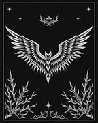 Majestic White Winged Creature Black Rug