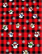 Red Black Buffalo Snowmen Snowflakes Rug
