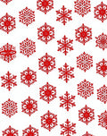 Red Snowflake Scattered Holiday Rug