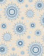 Blue Floral Sunburst Medallion Rug