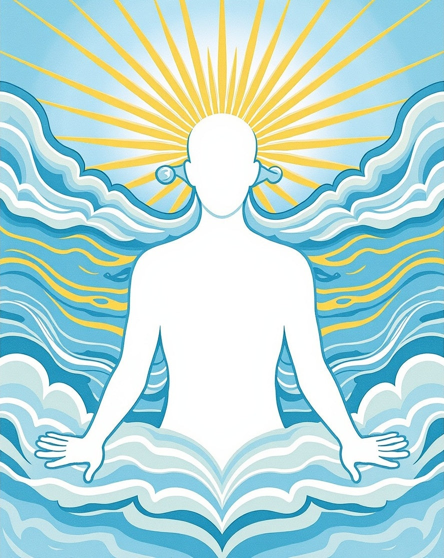 Radiant Sun Sky Wave Figure Rug
