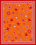 Orange Red Folk Star Creatures Rug
