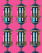 Grand Blue Balcony Ornate Repeating Rug