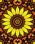 Vibrant Yellow Sunflower Mandala Rug