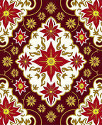 Deep Red Bloom Centerpiece Rug
