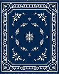 Midnight Blue Whimsical Floral Motif Rug