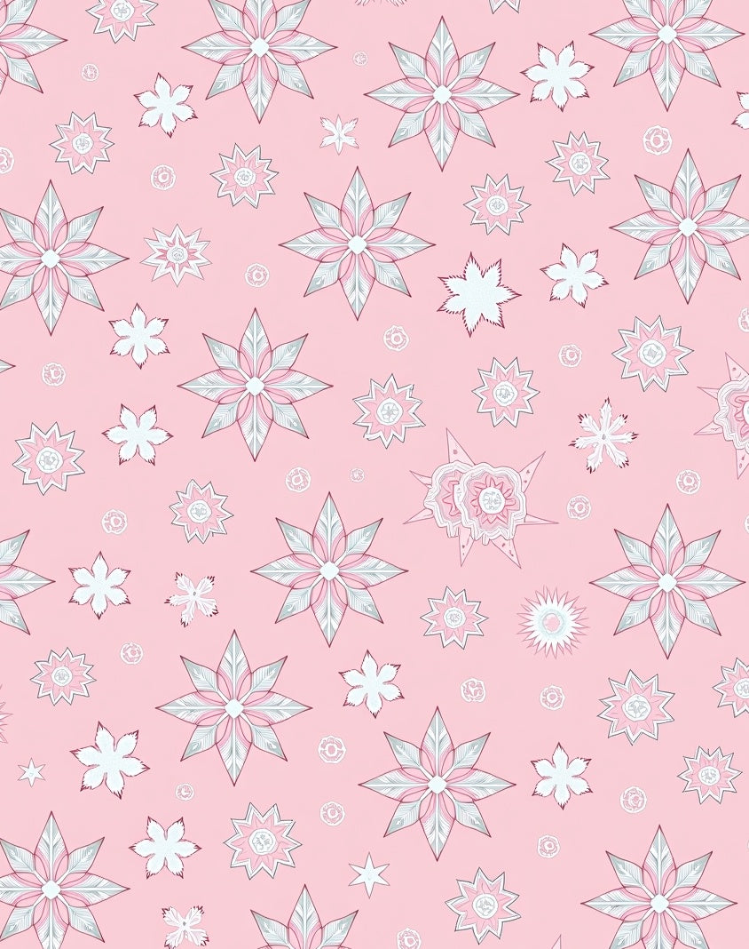 Soft Pink Star Flower Medley Rug