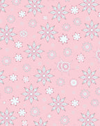 Soft Pink Star Flower Medley Rug