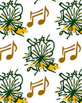 Musical Floral Yellow Green Harmony Rug