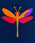 Colorful Abstract Dragonfly Whimsy Rug