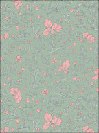 Vintage Pink Floral Vine Rug